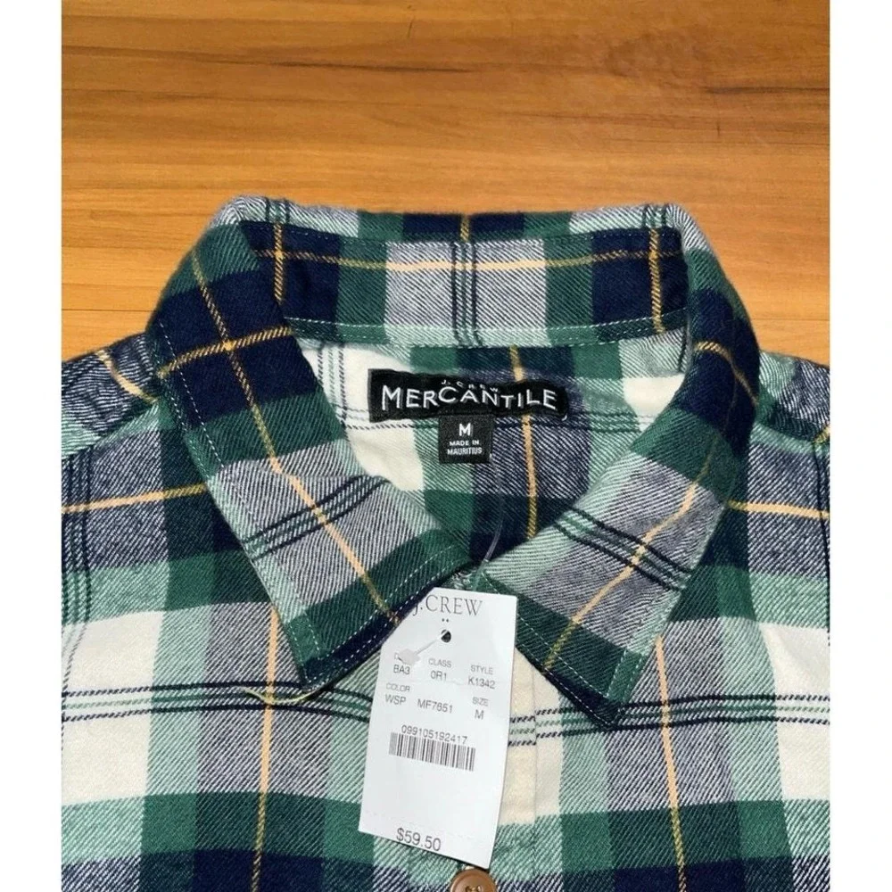 Mens NWT J. Crew‎ Flannel Plaid Button Down Pocket Casual Shirt